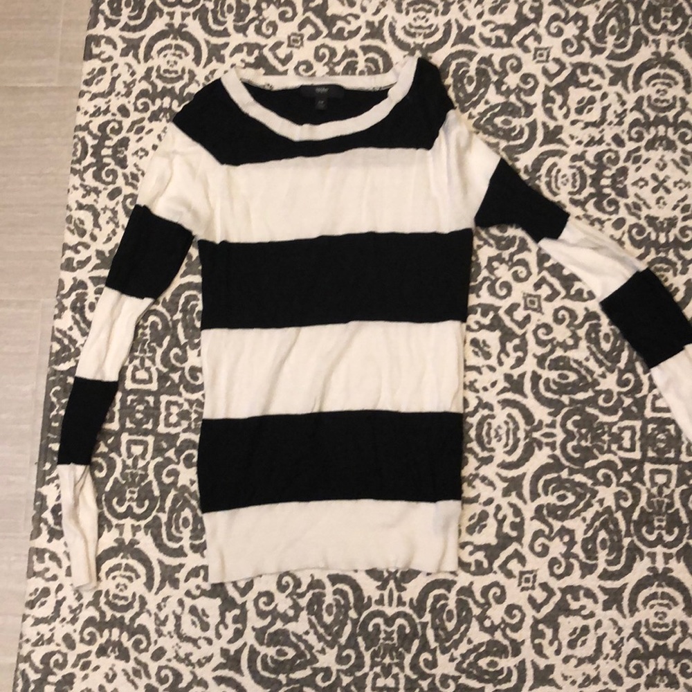 Black and white striped sweater